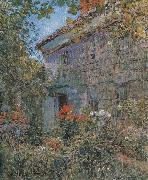 Old House and Garden,East Hampton,Long Island Childe Hassam